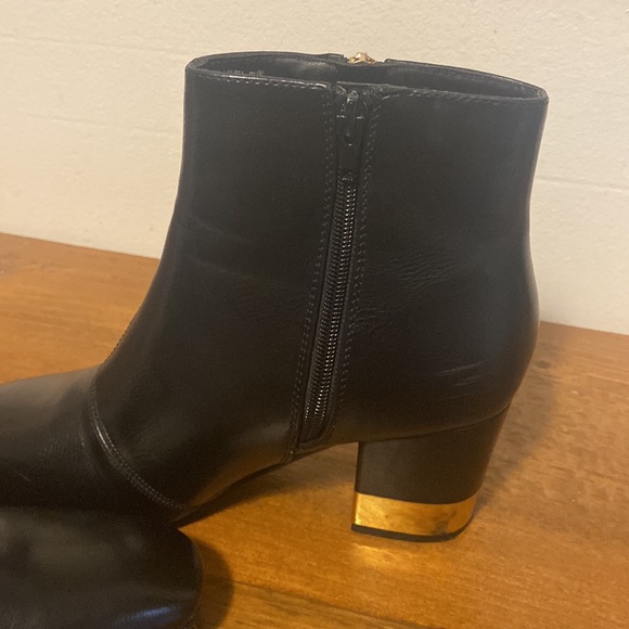Vegan Leather Black Ankle Boots with Gold Details - Picture 7 of 7